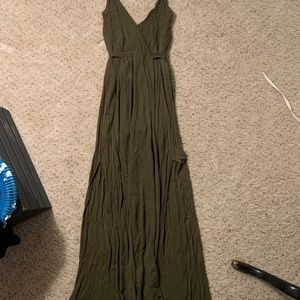Lulu’s Lost in Paradise Olive Green Maxi Dress